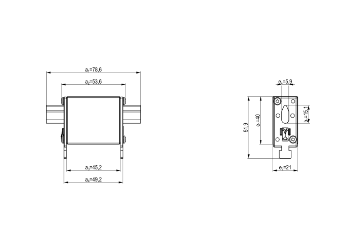 Запобіжник ETI 004181211 NH-000/gG 50A 500V KOMBI 004181211