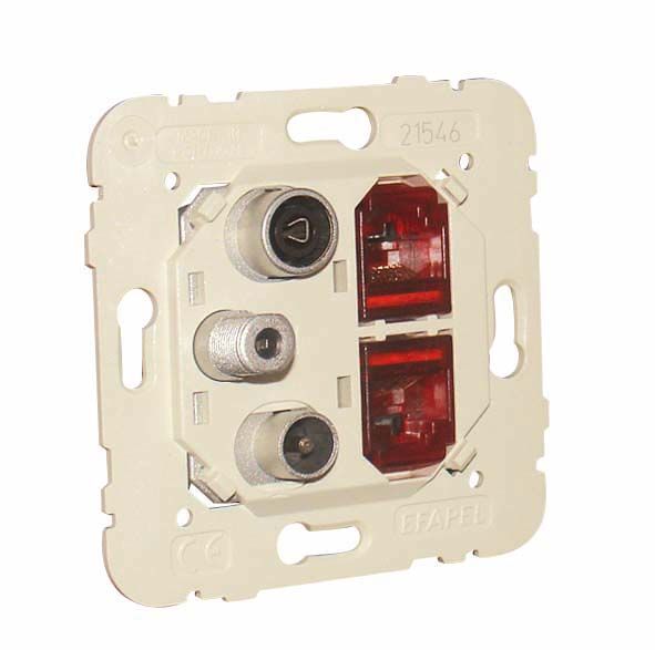 Механізм розетки мультимедійної R-TV-SAT 2x RJ45 Cat.6 UTP (21546)