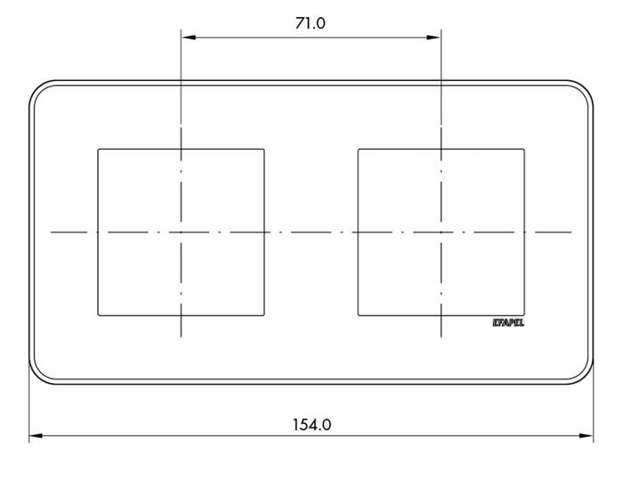 Рамка 2-місна алюміній Efapel Latina 45 (42920 TAL)