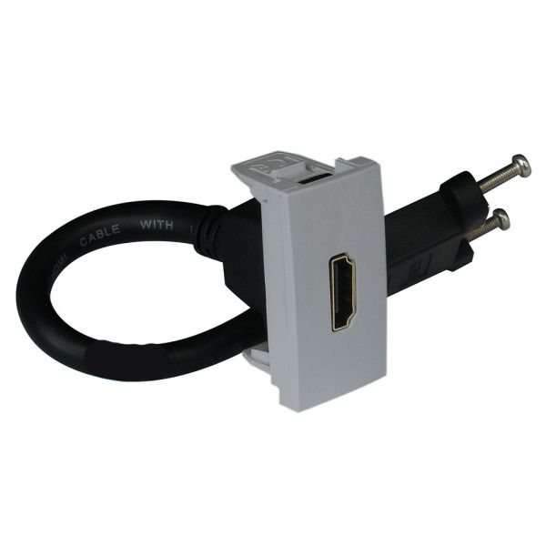 Розетка HDMI з роз'ємом 1-мод. Алюміній Quardo 45 (45435 SAL)