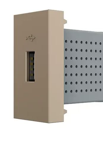 Розетка USB 1-мод. Золото Quardo 45 (45437 SDU)