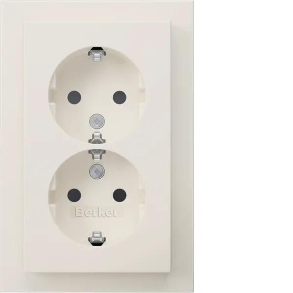 Розетка з з/к 2X, зах.контактів, цільна, пол.білизна, 16А/250В Q.3 47596099