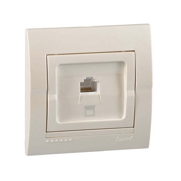 Розетка комп'ютерна Lezard Deriy, перлинно-білий перламутр (702-3030-139)