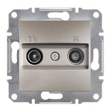 Розетка tv/r (телевізійна + радіо) прохідна (4db), бронза (EPH3300369)