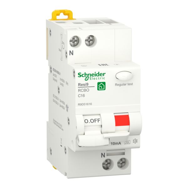 Диференціальний автомат 1P+N Resi9 Schneider Electric, крива С, 16А/0,01/A (R9D51616)