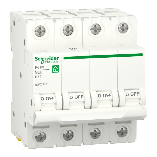 Автоматичний вимикач 4P, 32 A, B, 6kA Schneider Electric Resi9 (R9F02432)