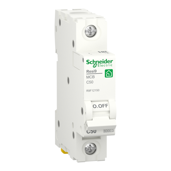 Автоматичний вимикач 1P, 50 A, C, 6kA Schneider Electric Resi9 (R9F12150)