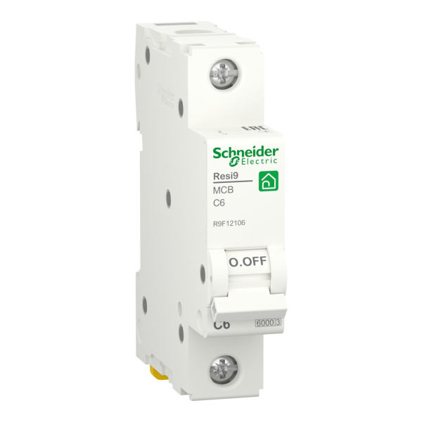 Автоматичний вимикач 1P, 6 A, C, 6kA Schneider Electric Resi9 (R9F12106)