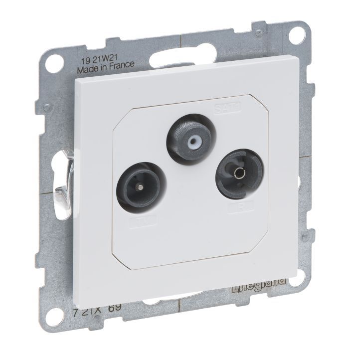 Розетка TV-R-SAT кінцева 10dB Legrand SUNO 721169 білий