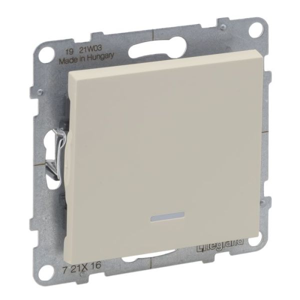 Перемикач з підсв. 1-кл (пруж.клеми) 10А/250V Legrand SUNO 721216 слонова кістка