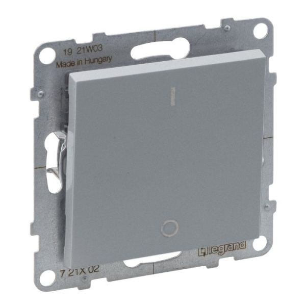 Вимикач 1-кл 2-полюсий (гвинт. клеми) 10А/250V Legrand SUNO 721302 алюміній