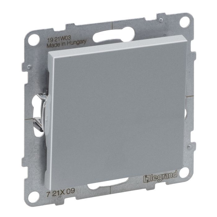 Кнопка 1-кл (пруж.клеми) 6A/250V Legrand SUNO 721309 алюміній
