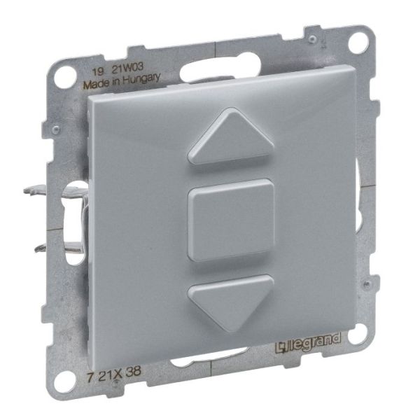 Вимикач жалюзі кнопковий 2-позиційний 6A/250V Legrand SUNO 721338 алюміній