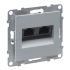 Розетка комп'ютерна 2-а RJ45 Cat5E/UTP Legrand SUNO 721351 алюміній