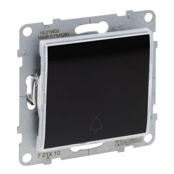 Кнопка 1-кл з тримачем етикети 6A/250V Legrand SUNO 721410 чорний