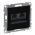 Розетка комп'ютерна 2-а RJ45 Cat5E/UTP Legrand SUNO 721451 чорний