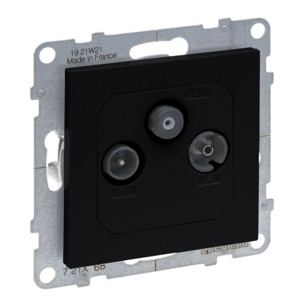 Розетка TV-R-SAT прохідна 14dB Legrand SUNO 721468 чорний