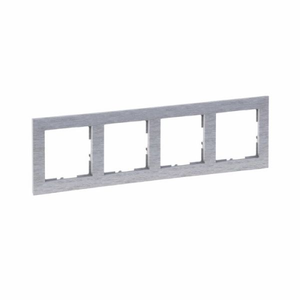 Рамка 4-а Legrand SUNO 721564 фактурний алюміній