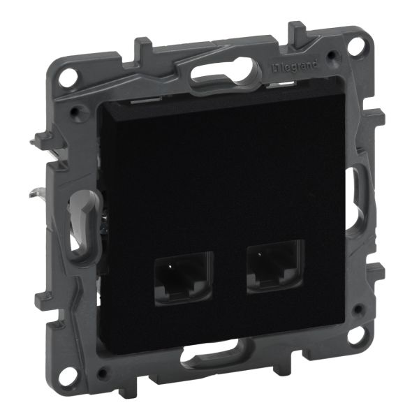 Розетка комп'ютерна 2XRJ45 CAT6 FTP Legrand 863562 NILOE STEP Чорний