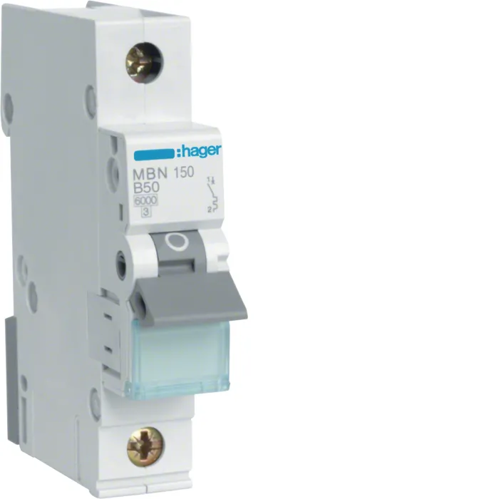 Автоматичний вимикач 1-п 50A B 6kA Hager MBN150 MBN150