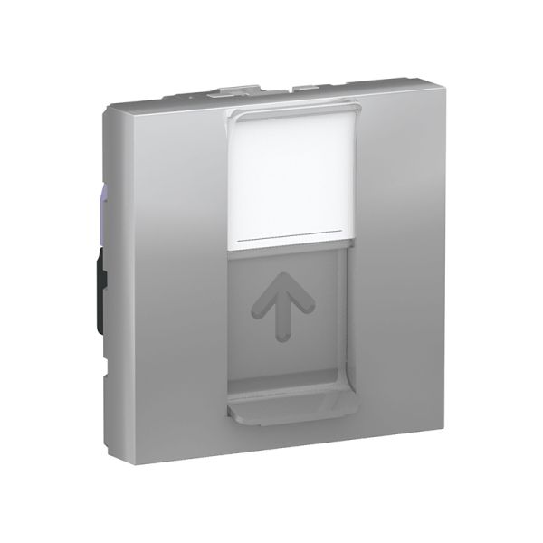 Розетка компьютерная, RJ45, одинарна, кат. 6 UTP, 2-мод., Unica New NU341530 алюміній