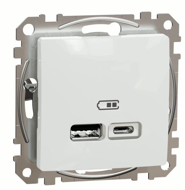 Розетка USB тип A+C 2,4A  12Вт Schneider Sedna Design SDD111402 Білий