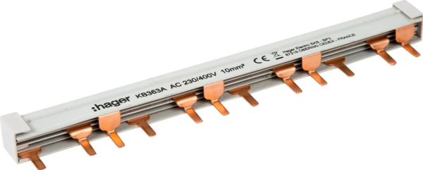 Шина Hager KB363A гребінчаста 3-полюсна 63A 12 модулів