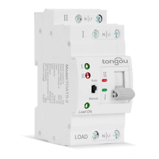 Автоматичний двополюсний перемикач I-0-II TOATS-2 2P 63А Tongou
