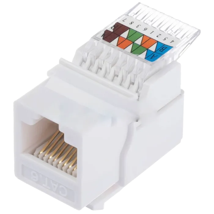 Модуль KeyStone RJ45 UTP, кат.5е, безінструментний, SLIM білий WL9002