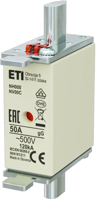 Запобіжник ETI 004181211 NH-000/gG 50A 500V KOMBI