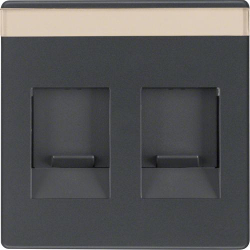 Накладка для суппортів під два модулі RJ12/RJ45, антрацит, Q.x 11816086