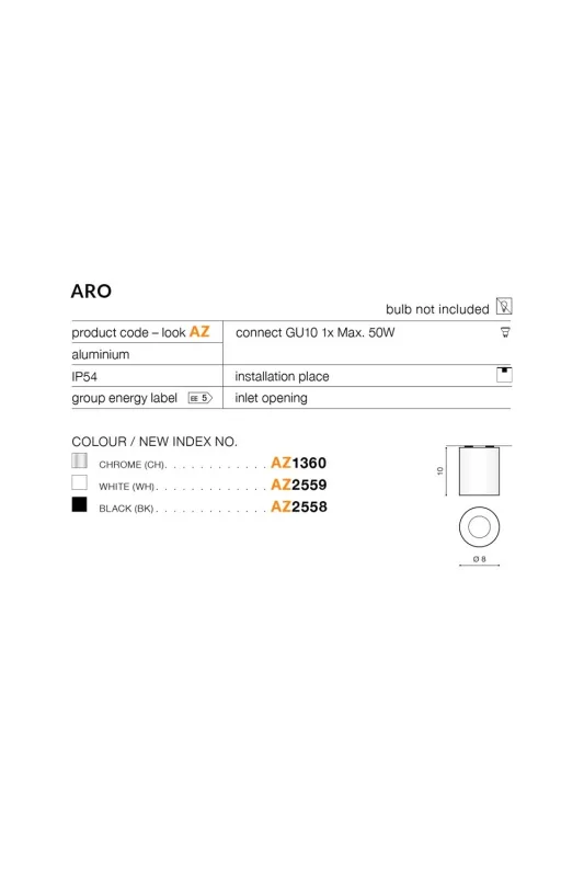 Точковий світильник Azzardo AZ2558 Aro IP54 (15393) AZ2558