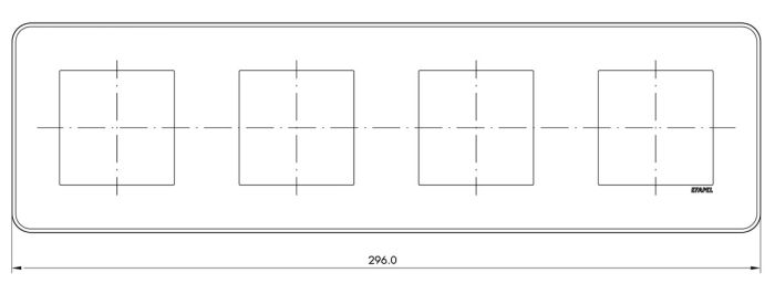 Рамка 4-місна алюміній Efapel Latina 45 (42940 TAL) 42940 TAL