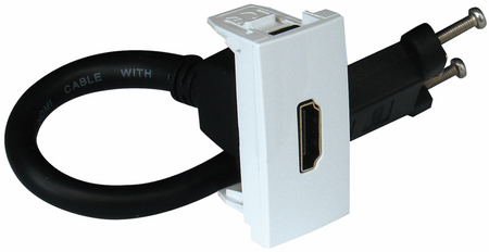 Розетка HDMI з роз'ємом 1-мод. Білий матовий Quardo 45 (45435 SBM)