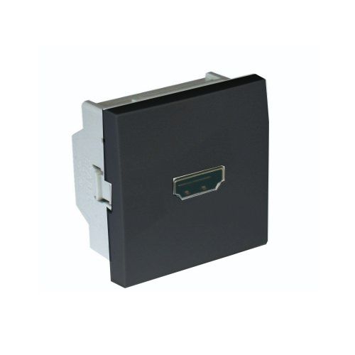 Розетка HDMI з гвинтовим роз'ємом 2-мод. Чорний матовий Quardo 45 (45436 SPM)