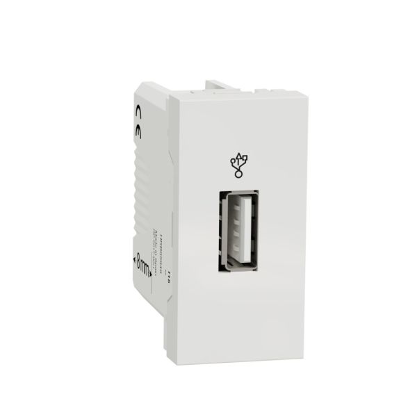 Розетка USB 1-мод. Білий Quardo 45 (45437 SBR)