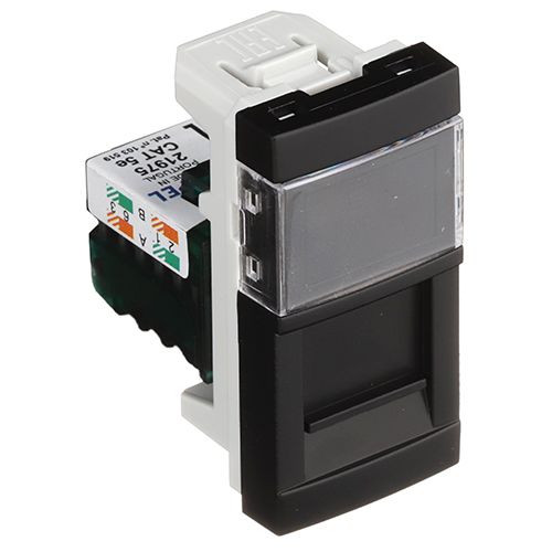 Механізм 1хRJ45 CAT.5E UTP CONNECT-1 мод. Чорний матовий Quardo 45 (45975 SPM)