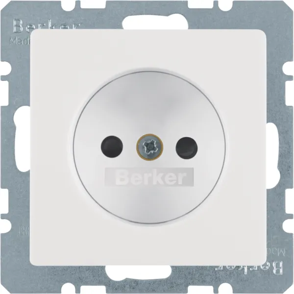 Розетка без з/к, зах.контактів, 16А/250В, пол.білизна, Q.x 6167336089