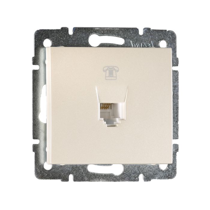 Розетка телефонная, жемчужно-белый перламутр Lezard RAIN 703-3088-137