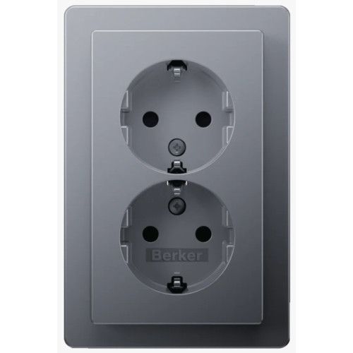 Розетка з з/к 2X, зах.контактів, цільна, алюміній 16А/250В Q.1 47596084