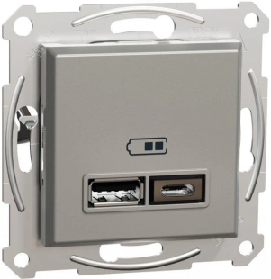 Розетка USB тип A+C 21 Вт Asfora EPH2700569 бронза