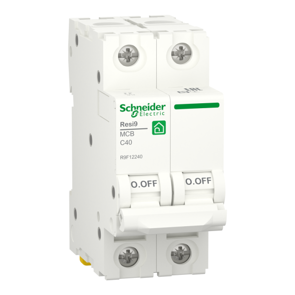 Автоматичний вимикач 2P, 40 A, C, 6kA Schneider Electric Resi9 (R9F12240)