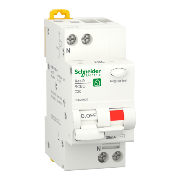 Диференціальний автомат 1P+N Resi9 Schneider Electric, крива С, 20А/0,03/AC (R9D25620)