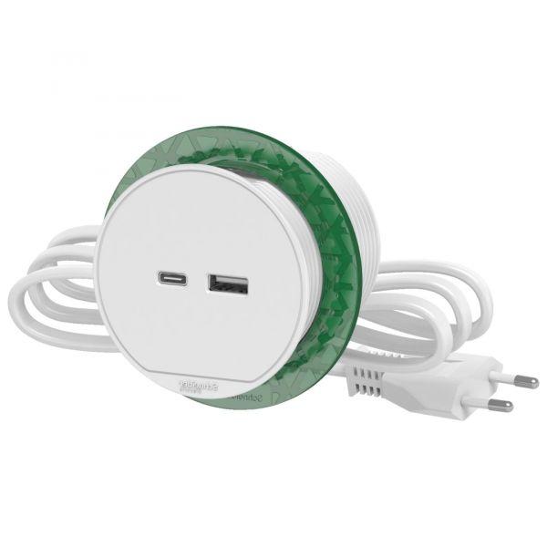 БЛОК РОЗЕТ. USB тип А + тип С, INS44008, білий