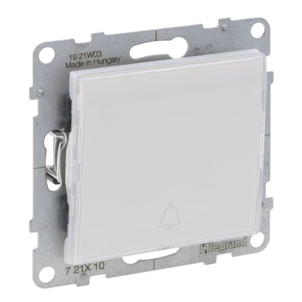 Кнопка 1-кл з тримачем етикети 6A/250V Legrand SUNO 721110 білий