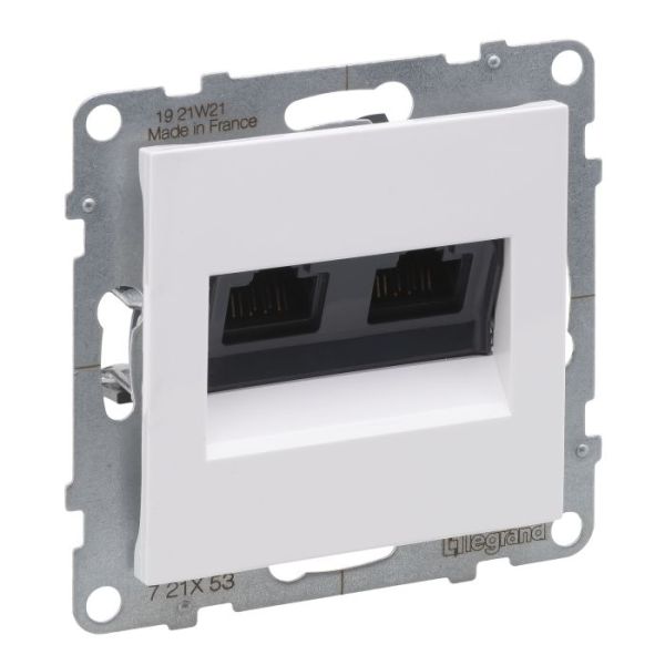 Розетка комп'ютерна 2-а RJ45 CAT6/UTP Legrand SUNO 721153 білий