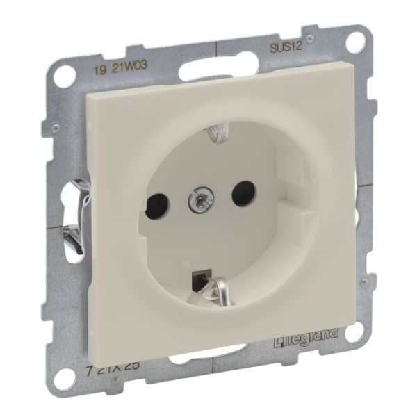 Розетка із з/к та шторками (гвинт. клеми) 16А/250V Legrand SUNO 721225 слонова кістка