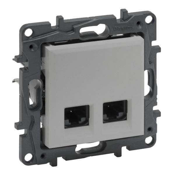 Розетка комп'ютерна 2XRJ45 CAT5e UTP Legrand 863360 NILOE STEP Алюміній