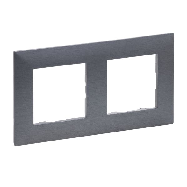 Рамка 2-місна Legrand 863992 NILOE STEP Фактурна сталь