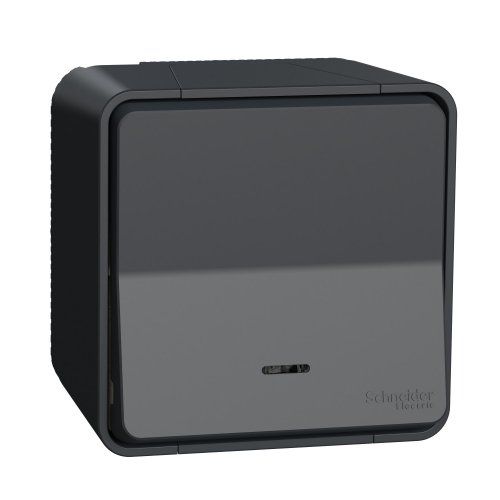 Переключатель с подсветкой IP55, наружный монтаж, черный Mureva Styl Schneider Electric MUR35024